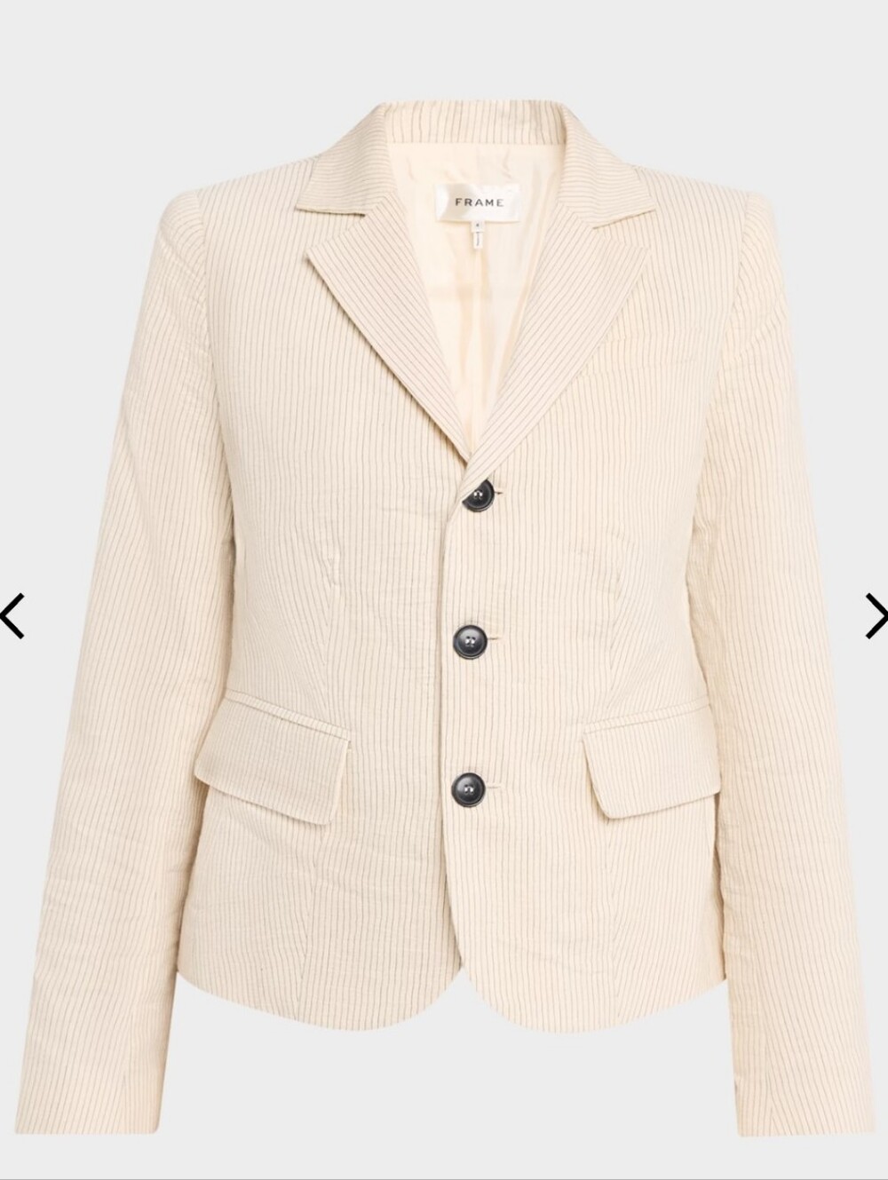 New No Tag, Frame The Stripe Smart Blazer - Three-Button Tailored.